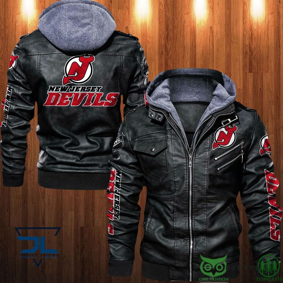 New Jersey Devils NHL Black 2D Leather Jacket
