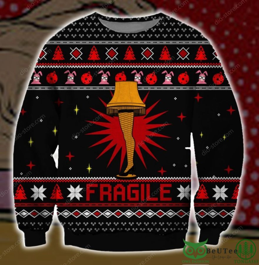 Fragile Symbol 3D Christmas Ugly Sweater