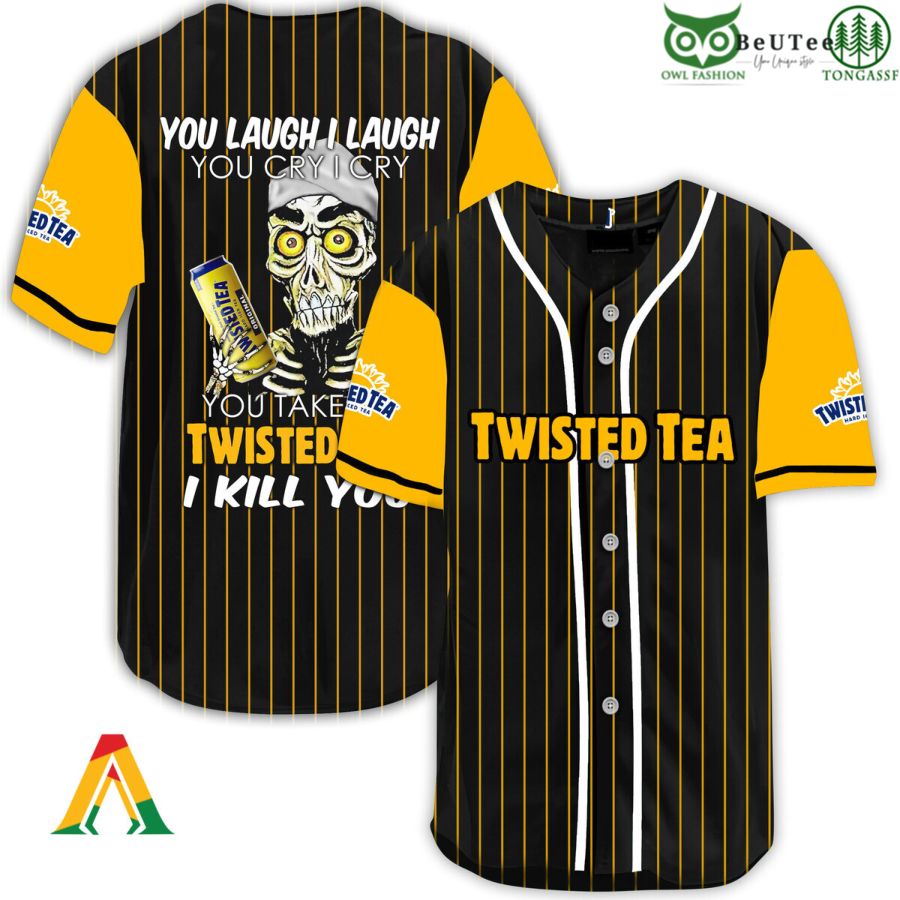 Laugh Cry Take My Twisted Tea I Kill You Halloween Baseball Jersey Shirt