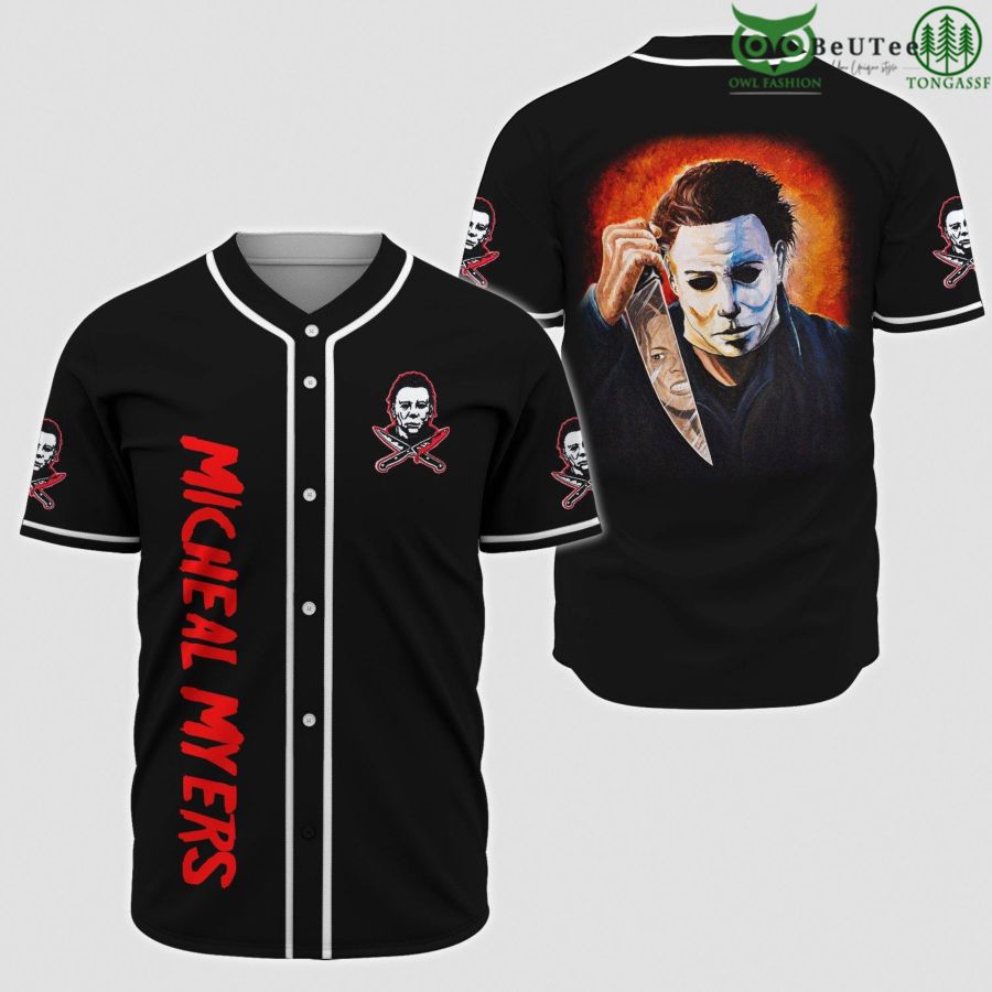 Michael Myers Bloody Halloween Baseball Jersey Shirt