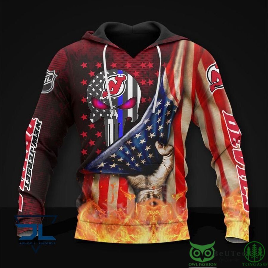 New Jersey Devils NHL US Flag 3D Printed Hoodie Sweatshirt Tshirt