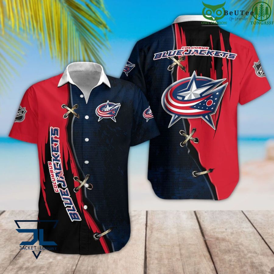 NHL Columbus Blue Jacket Hawaiian Shirt Fan Design 