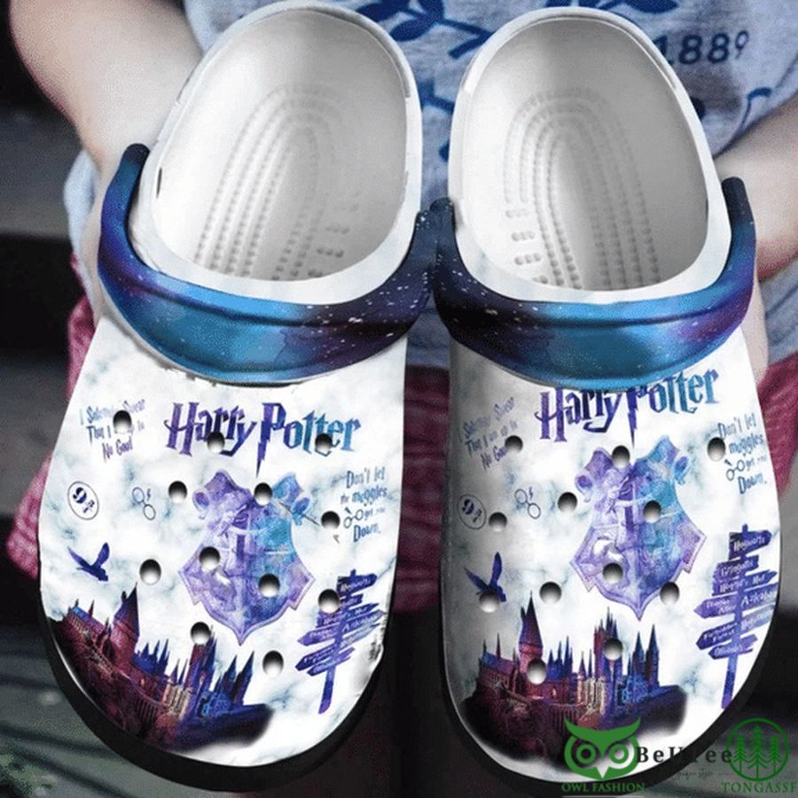 Harry Potter Hogwarts White Purple Crocs