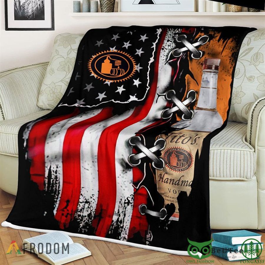 USA Flag Tito's Vodka Blanket