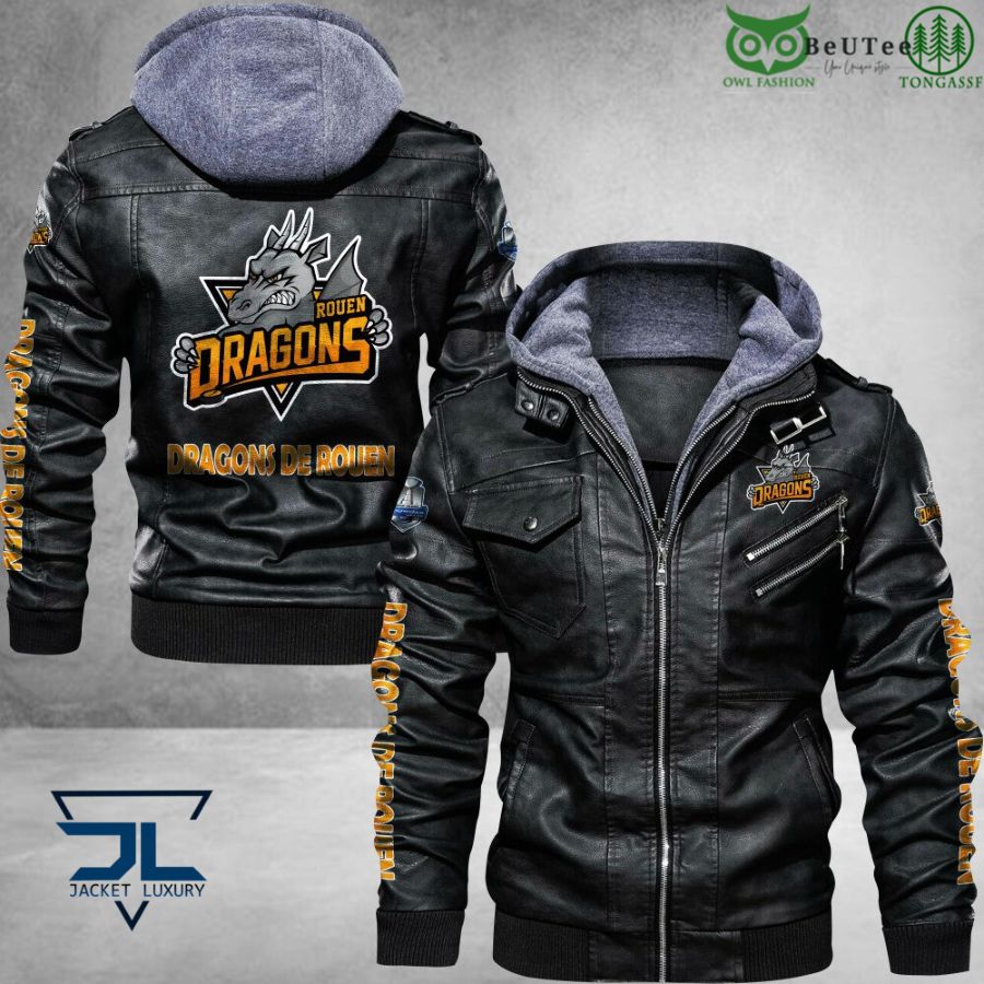 Dragons de Rouen Ligue Magnus Leather Jacket 