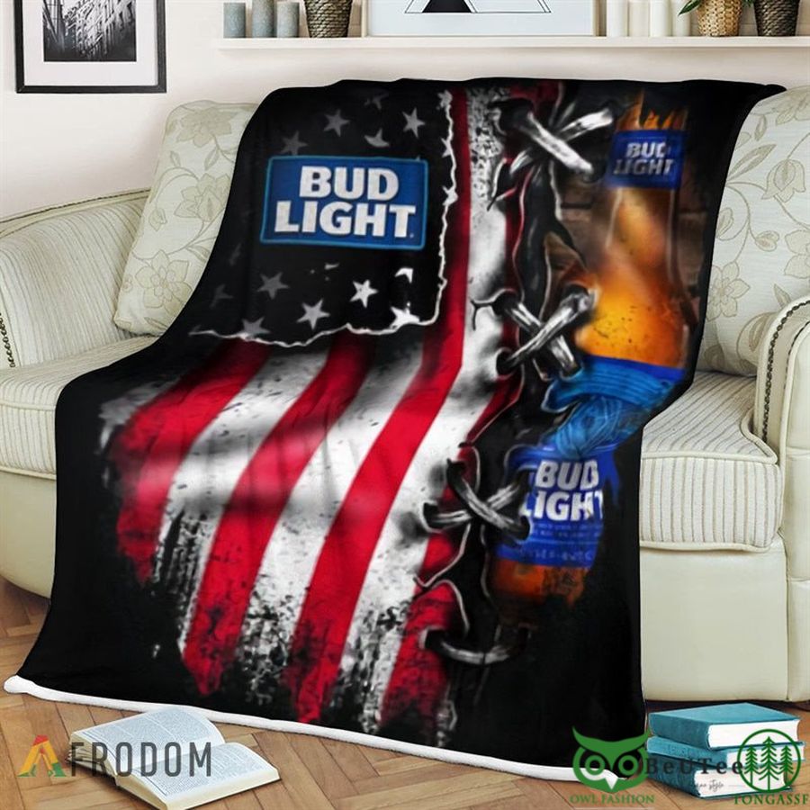 USA Flag Bud Light Blanket