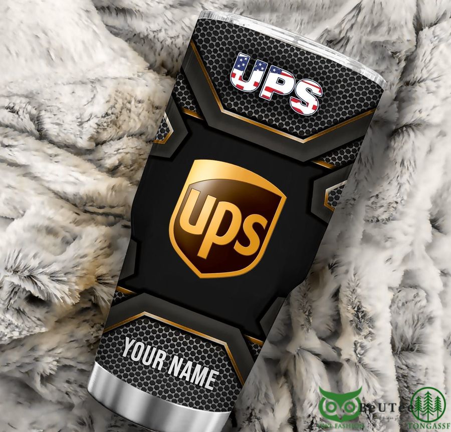 Custom Name Ups US Flag Stainless Steel Tumbler