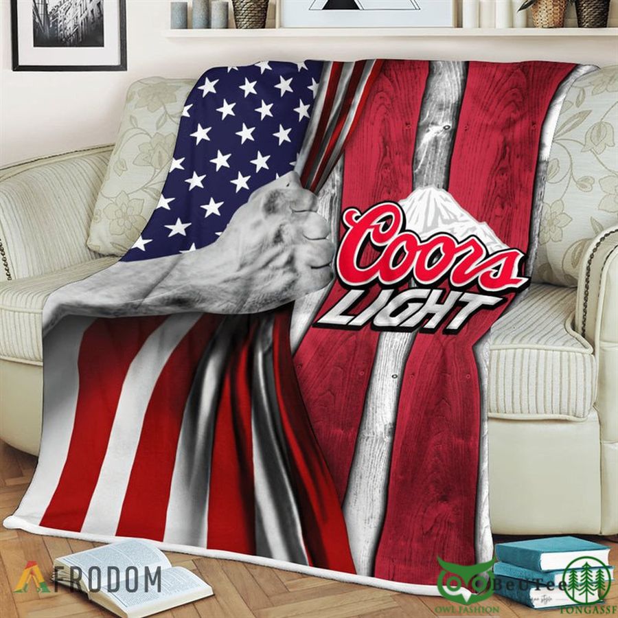 44 USA Flag Coors Light Blanket