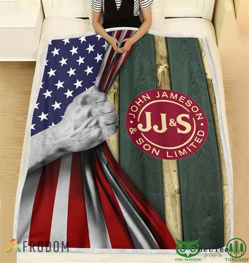 USA Flag Jameson Whiskey Blanket