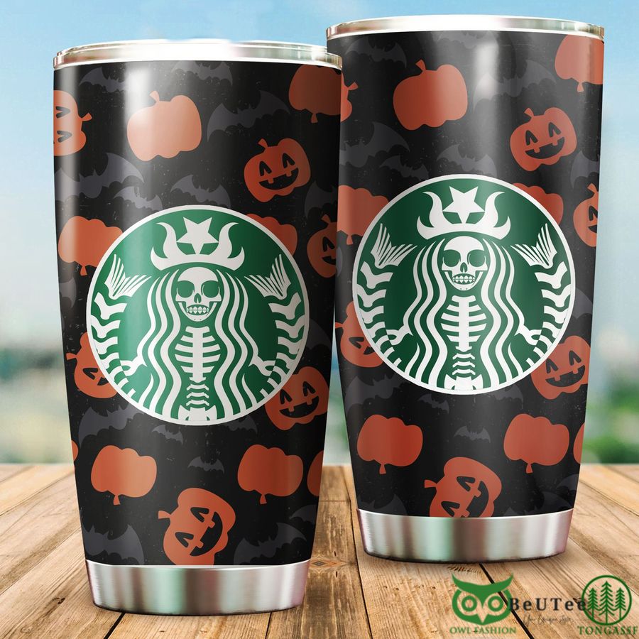 Starbucks Skull Logo Halloween Black Stainless Steel Tumbler