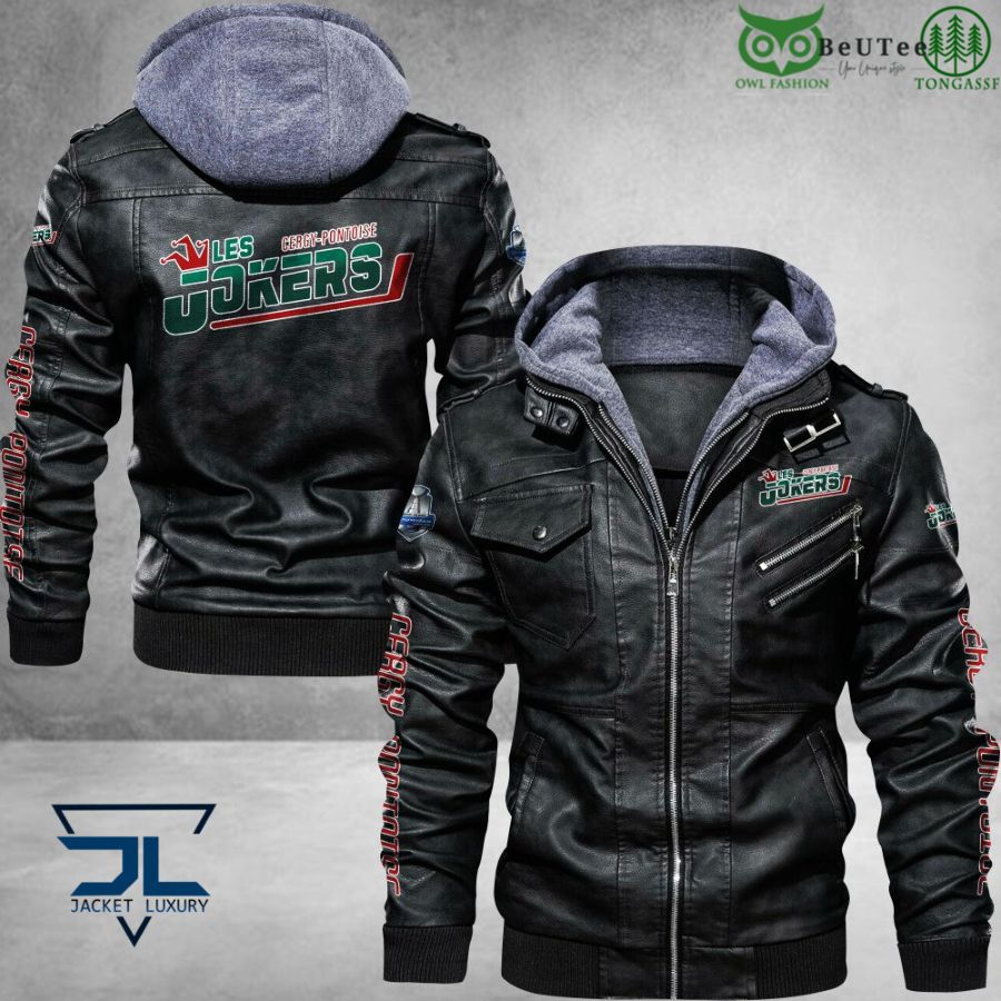 Jokers de Cergy-Pontoise Ligue Magnus Leather Jacket
