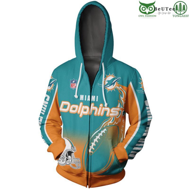Miami Dolphins NFL American Football League Champion 3D Hoodie