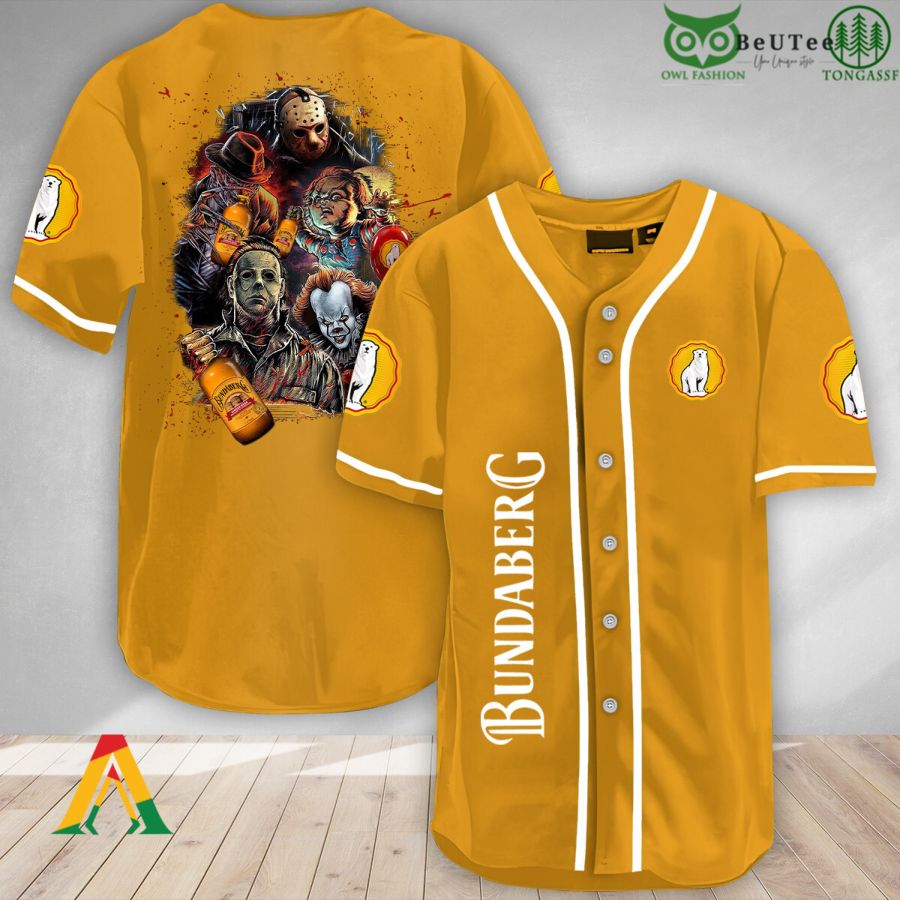 Halloween Horror Characters Bundaberg Rum Baseball Jersey Shirt