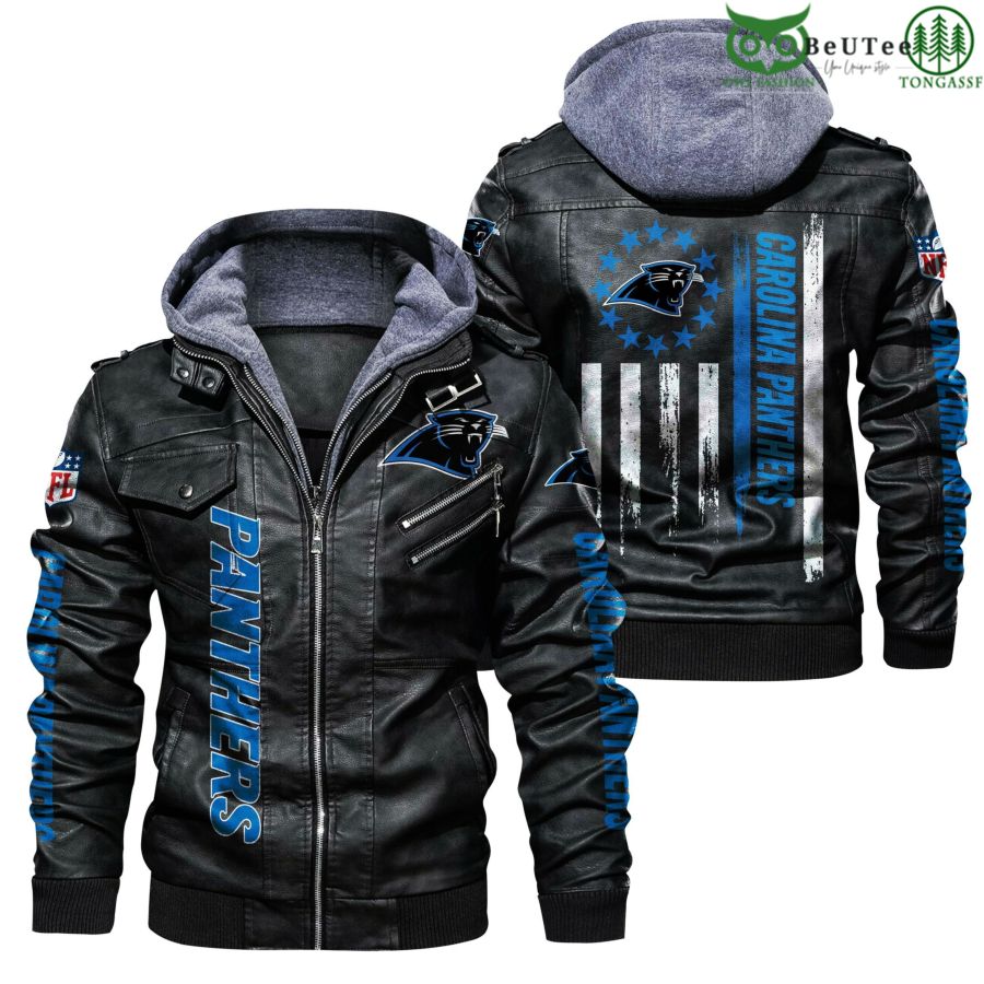 Carolina Panthers NFL National Football League Leather Jacket
