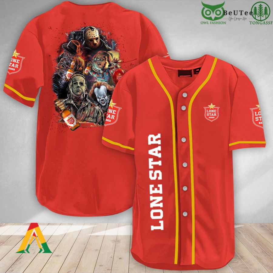 Halloween Horror Characters Lone Star Baseball Jersey Shirt