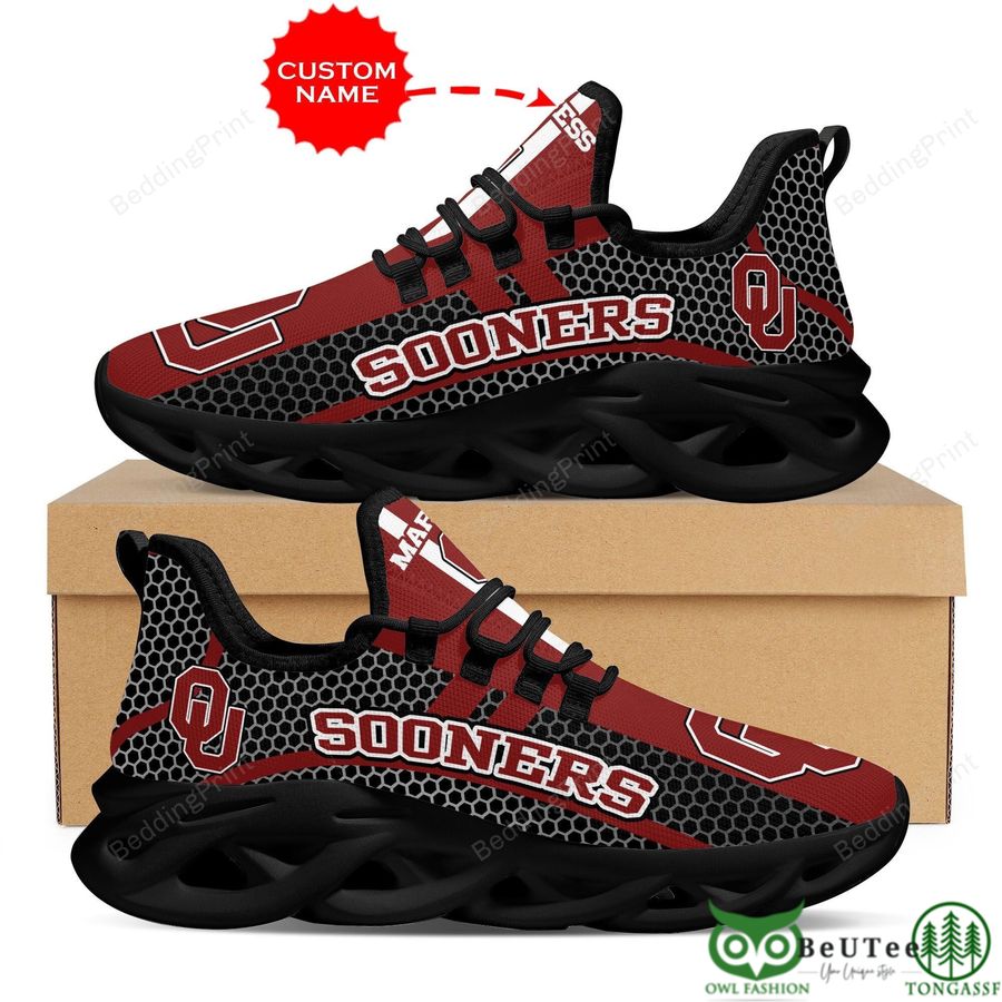 Oklahoma Sooners NCAA Custom Name Max Soul Shoes