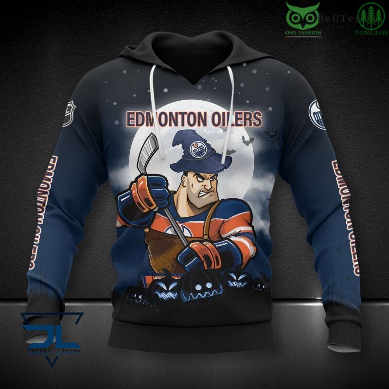 Halloween Vibe Edmonton Oilers NHL 3D Hoodie Sweatshirt Jacket