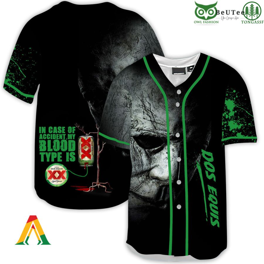 Halloween Horror Michael Myers Dos Equis Baseball Jersey Shirt