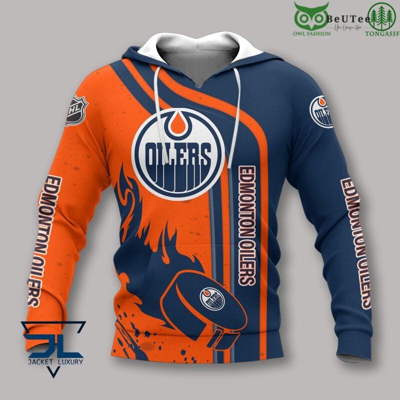 Edmonton Oilers NHL 3D Hoodie Sweatshirt Jacket Sporty Vibe