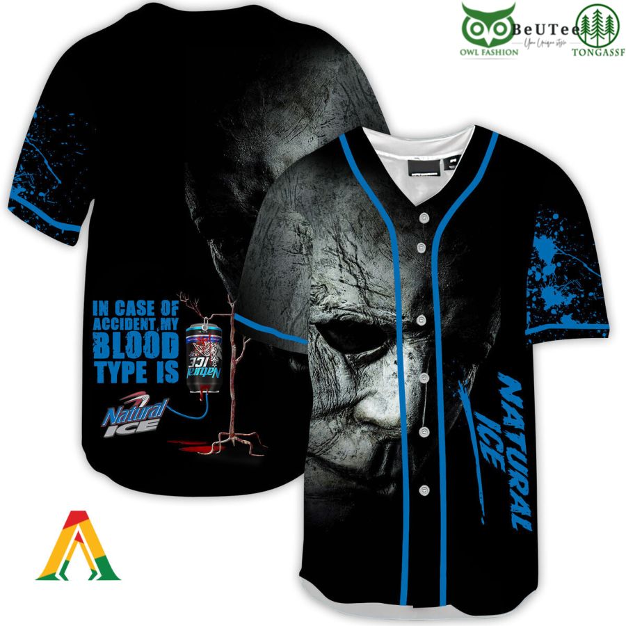 Halloween Horror Michael Myers Natural Ice Baseball Jersey Shirt