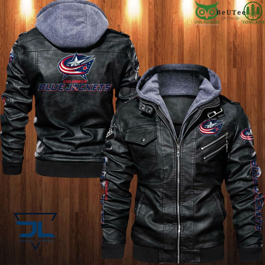 37 Fangifts Columbus Blue Jacket Premium Leather Jacket