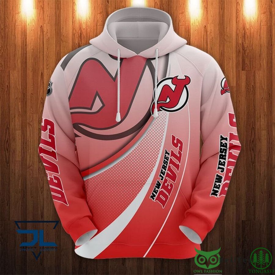 34 New Jersey Devils NHL Gradient 3D Printed Hoodie Sweatshirt Tshirt