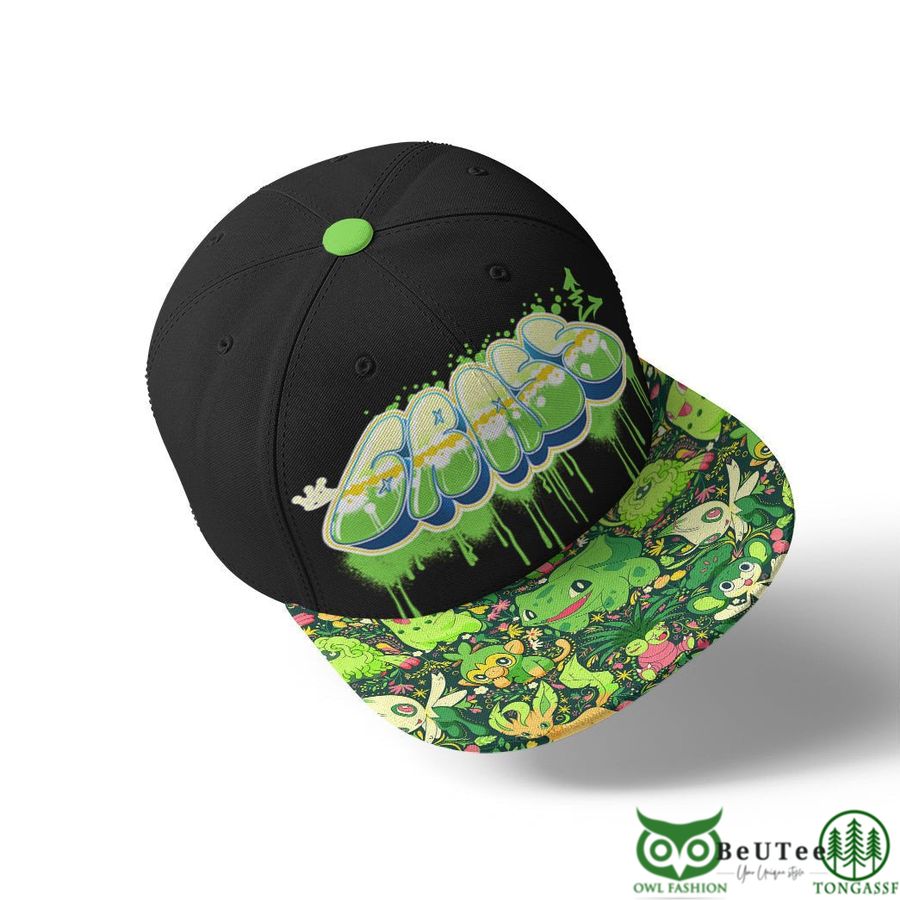 Grass Type Pattern Graffiti Text Custom Baseball Cap
