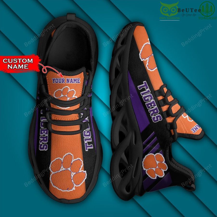 NCAA Champion Clemson Tigers Personalized Custom Name Max Soul Shoes