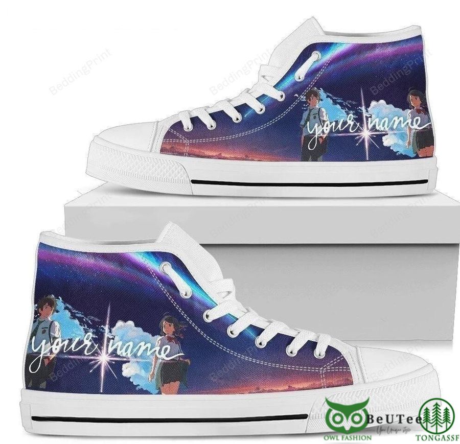Personalized Anime Galaxy Custom Name High Top Shoes
