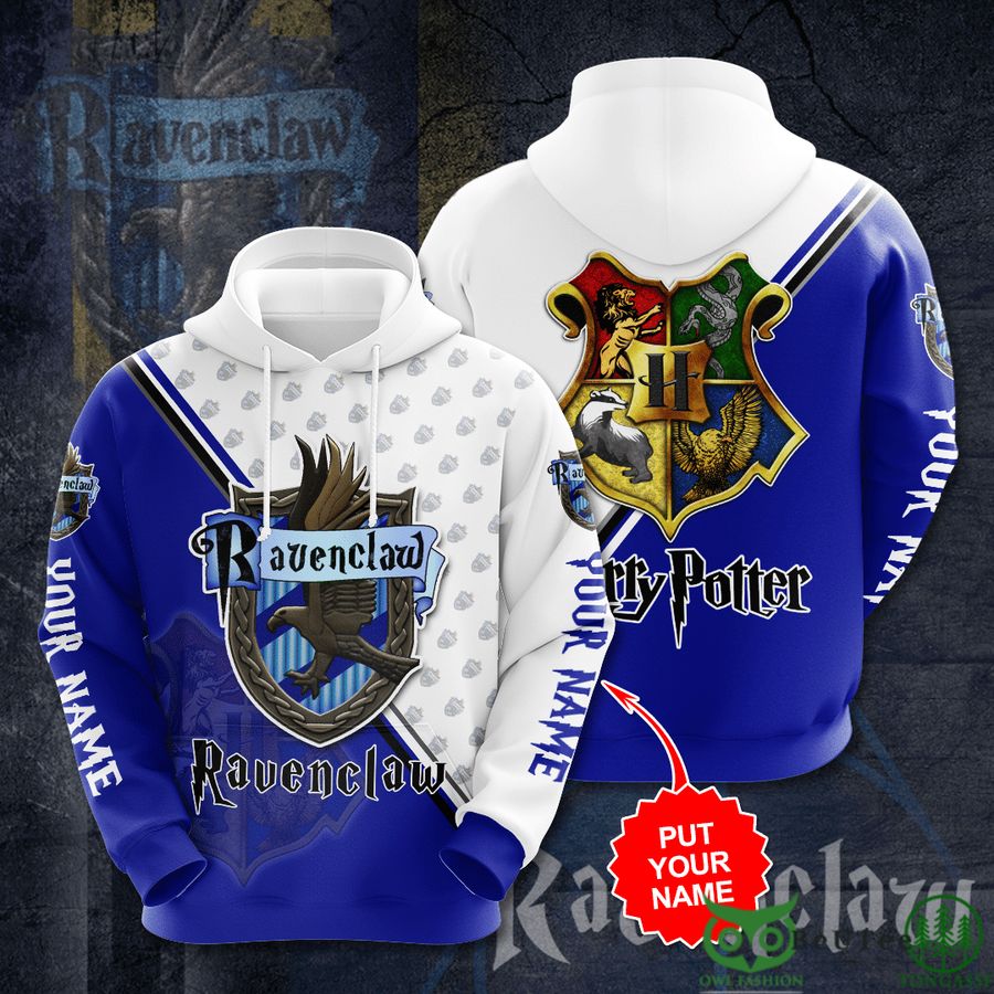 Custom Name Harry Potter Ravenclaw Logo 3D Hoodie