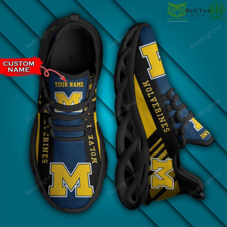 NCAA Michigan Wolverines Personalized Custom Name Max Soul Shoes