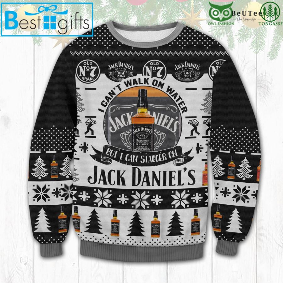 I Cant Walk on Water but I Can Stagger on Jack Daniels Ugly Christmas Sweater