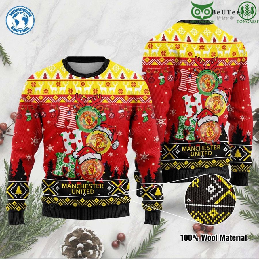 Manchester United Ho Ho Ho The Red Devils Premier League 3D Sweater Christmas Jumper