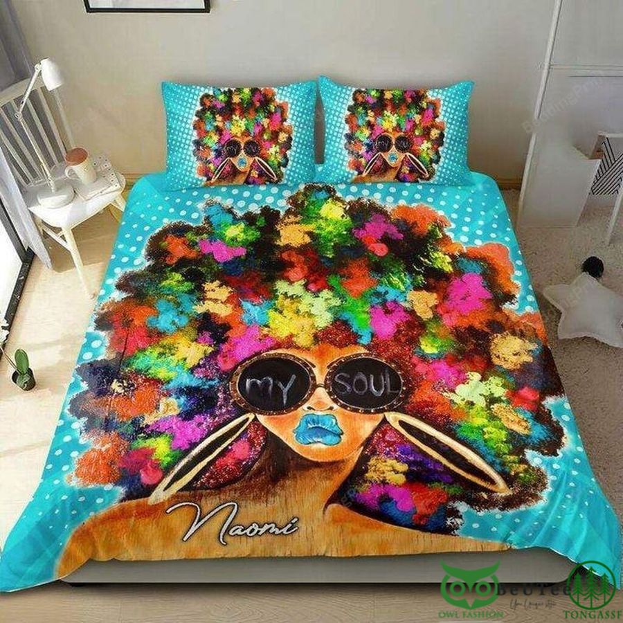 Personalized Black Girl My Soul Custom Name Bedding Set