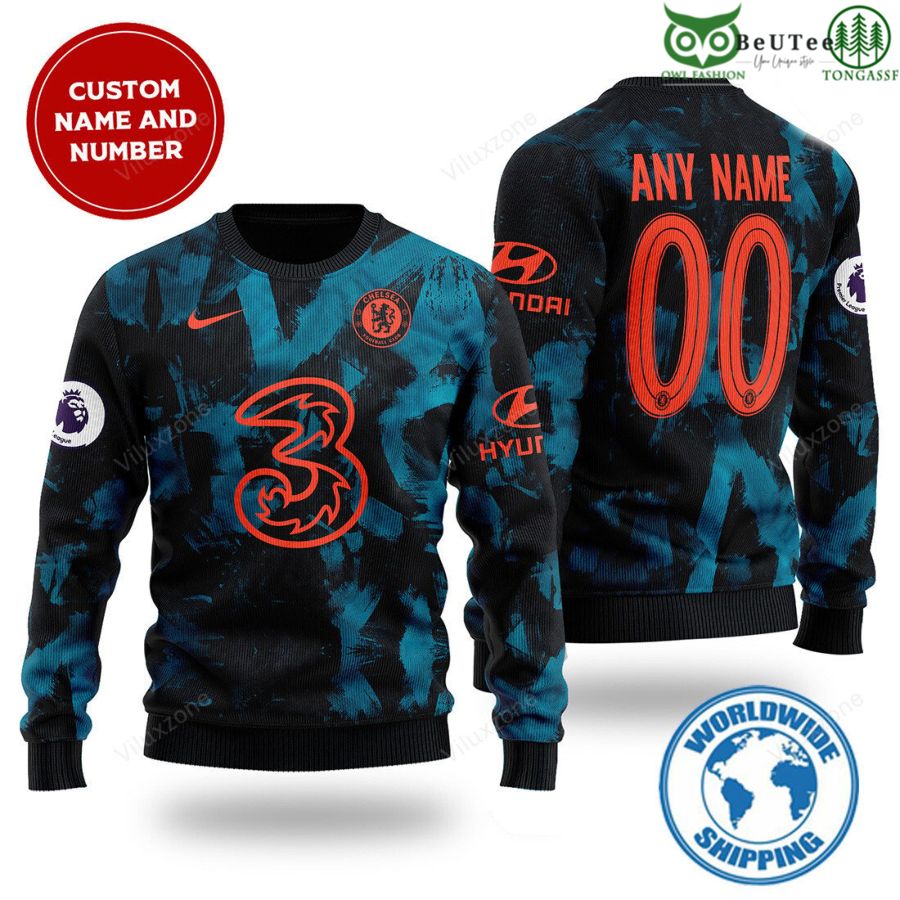 Chelsea FC The Blues English Football New Kit Personalized 3D Sweater Christmas Jumper