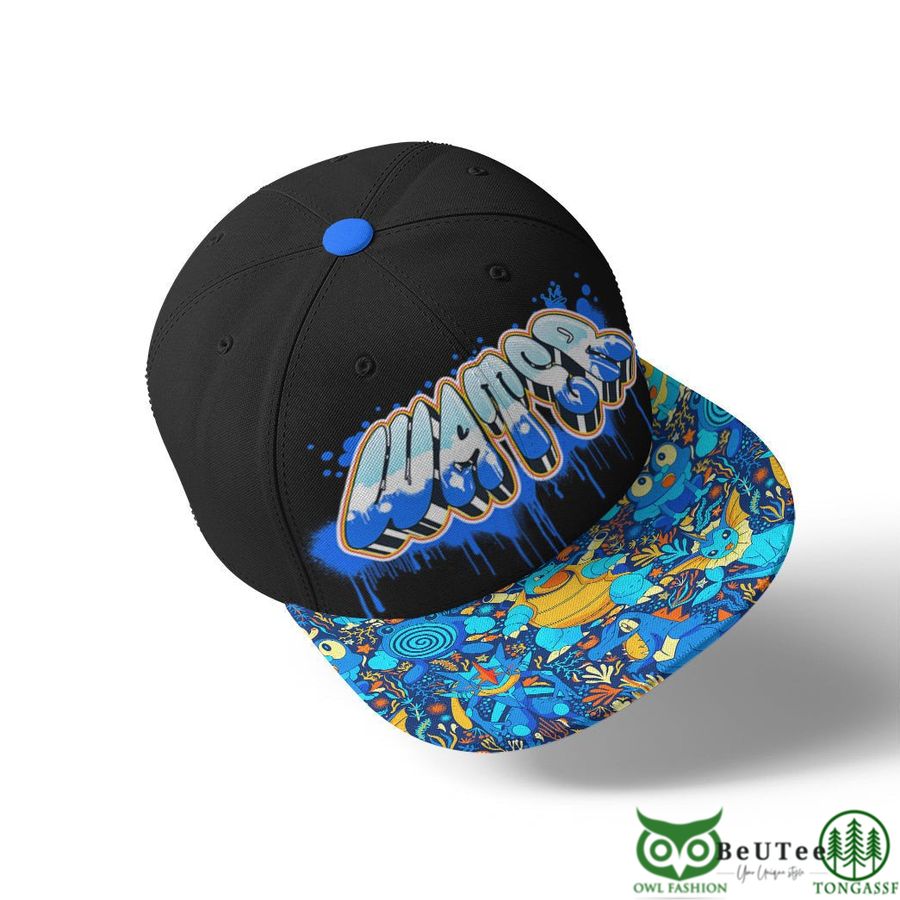 Water Type Pattern Graffiti Text Custom Baseball Cap