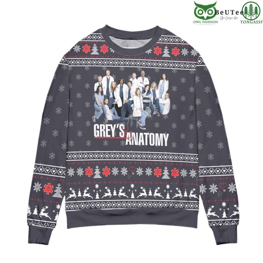 Greys Anatomy Characters Snowflake Pattern 3D Ugly Christmas Sweater