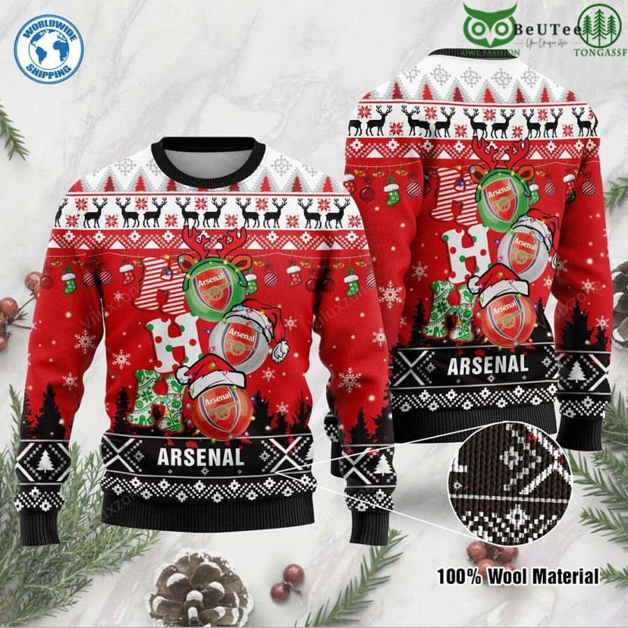 Arsenal FC The Gunners Ho Ho Ho Santa 3D Sweater Christmas Jumper