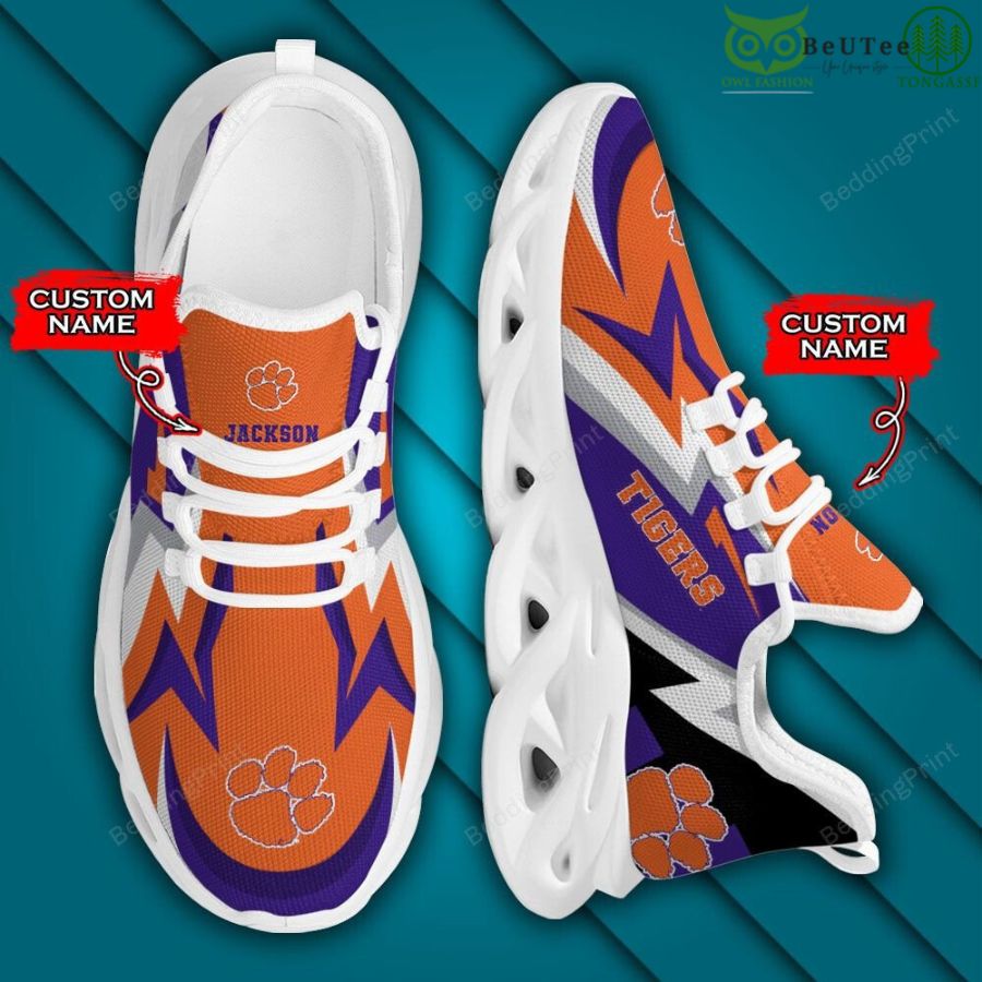 NCAA Clemson Tigers Personalized Custom Name Max Soul Shoes