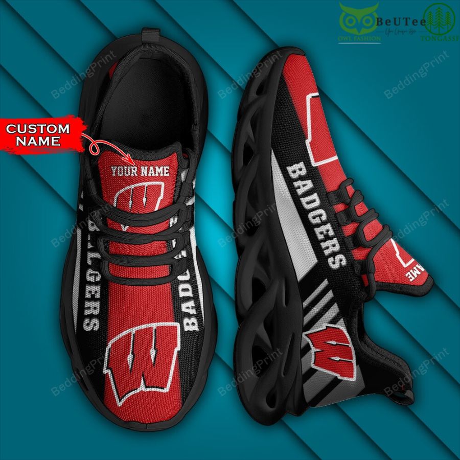 NCAA Wisconsin Badgers Personalized Custom Name Max Soul Shoes