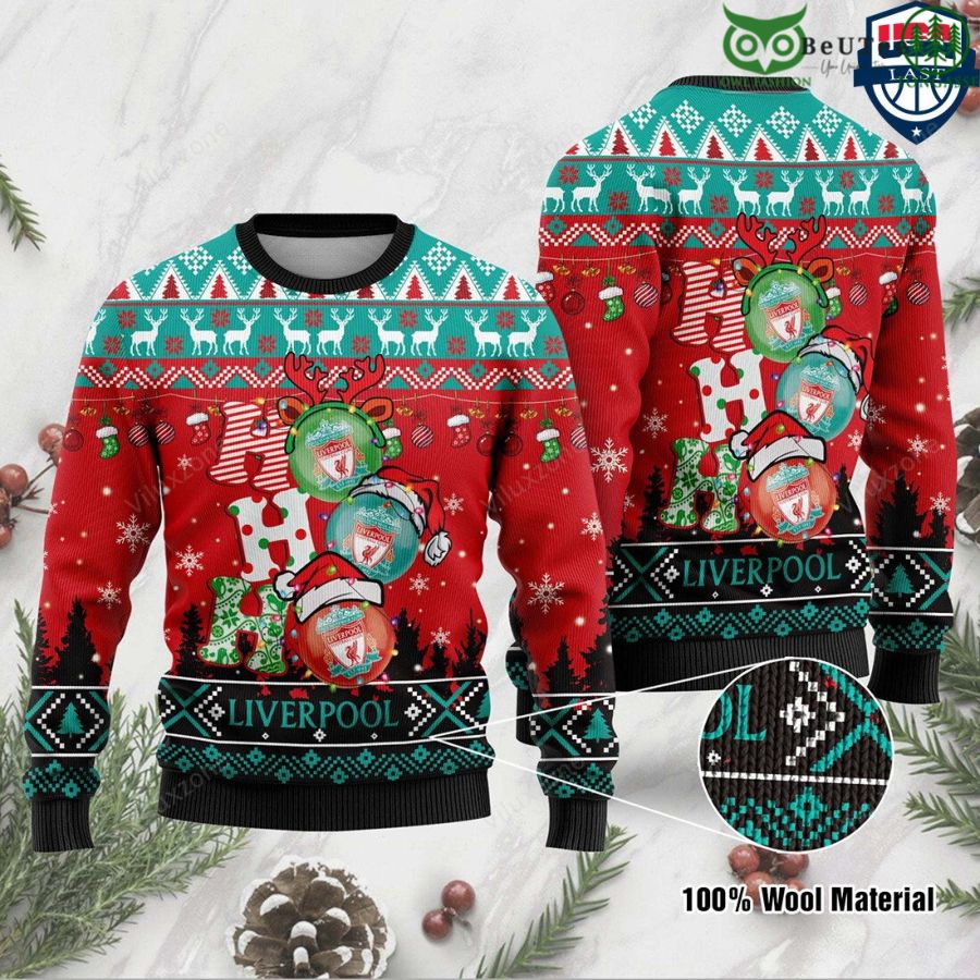 Liverpool FC Ho Ho Ho Santa English Football 3D Sweater Christmas Jumper