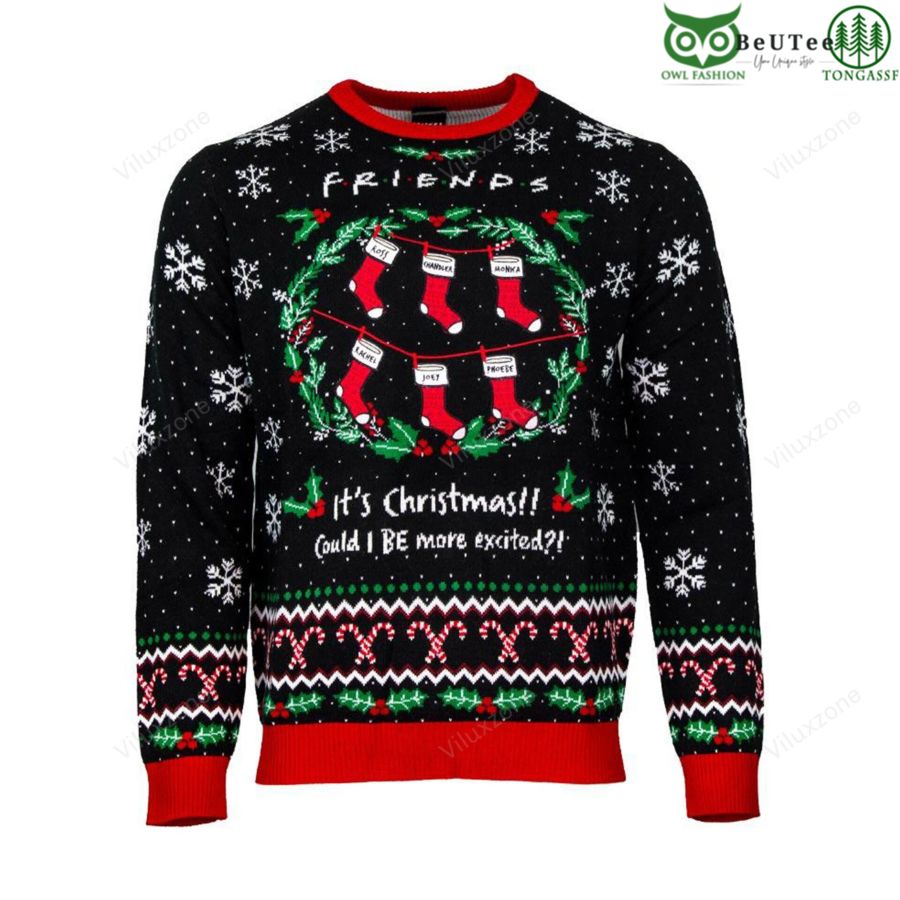 Friends Its Christmas Could I Be More Excited 3D Sweater Christmas Jumper