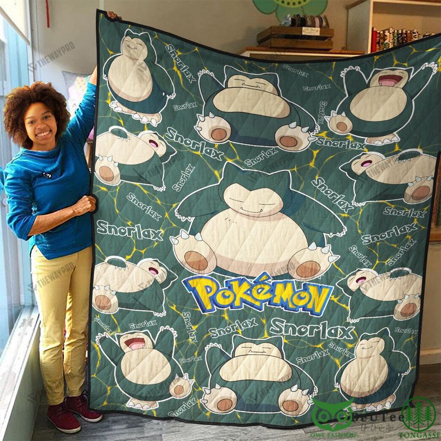 Snorlax Character Name Quilt Blanket Pokemon