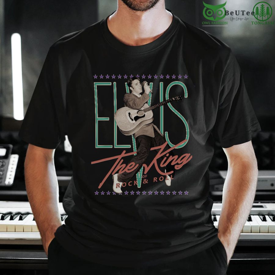 Limited Edition Elvis Presley The King Of Rock And Roll 2D Black Tshirt
