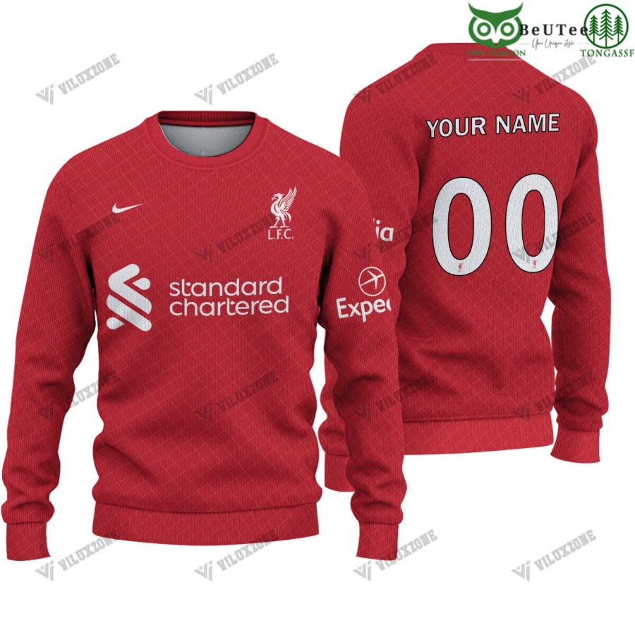 Liverpool The Reds Premier League English Football Personalized 3D Sweater Christmas Jumper