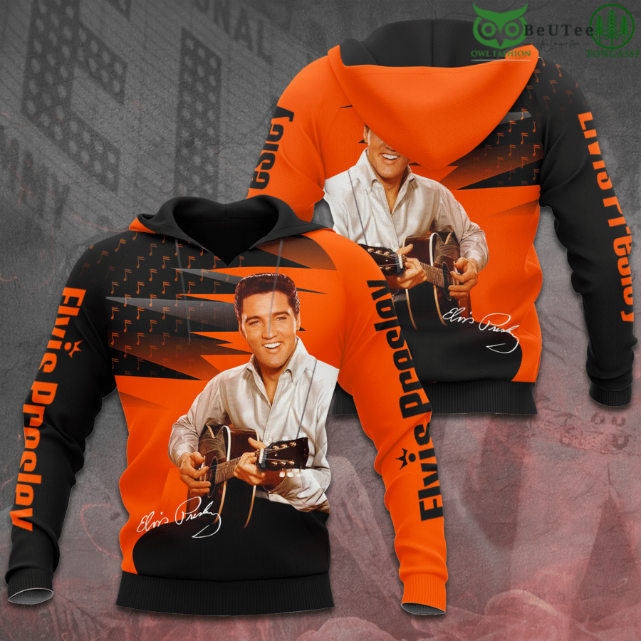 Limited Edition Elvis Presley Playing Guitar 3D Hoodie Tshirt Polo