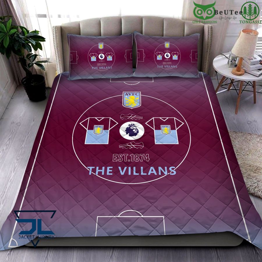 Aston Villa FC The Villans Premier League Quilt Set
