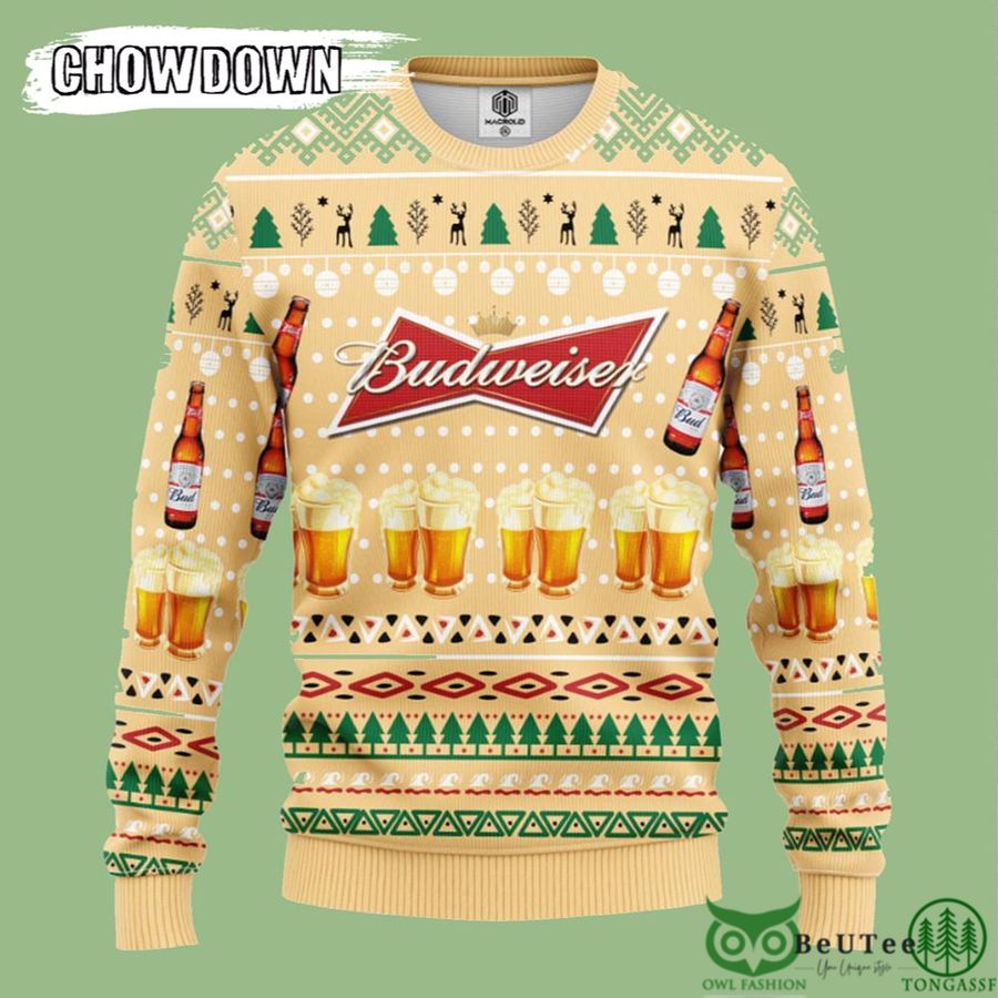Drink Budweiser Beer Ugly Christmas Sweater