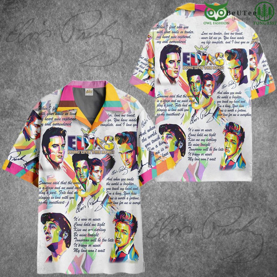 Limited Edition Elvis Presley Rainbow Neon Colors Hawaiian Shirt