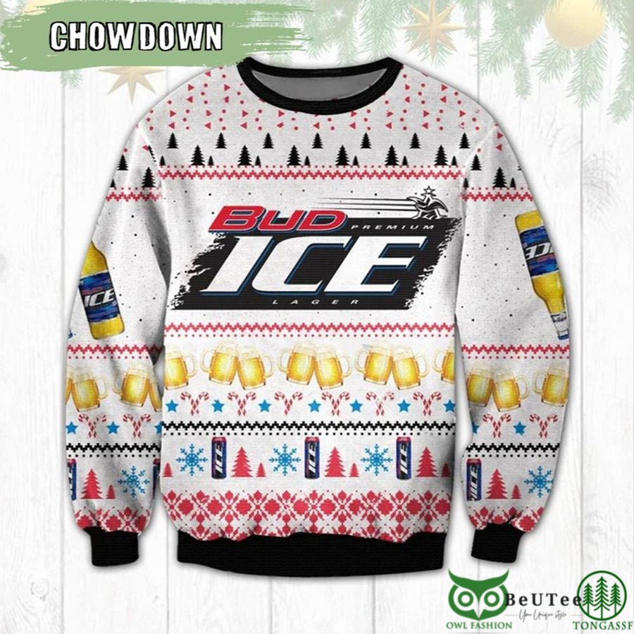 Drink Bud Ice Lager Beer Ugly Sweater Christmas Unisex